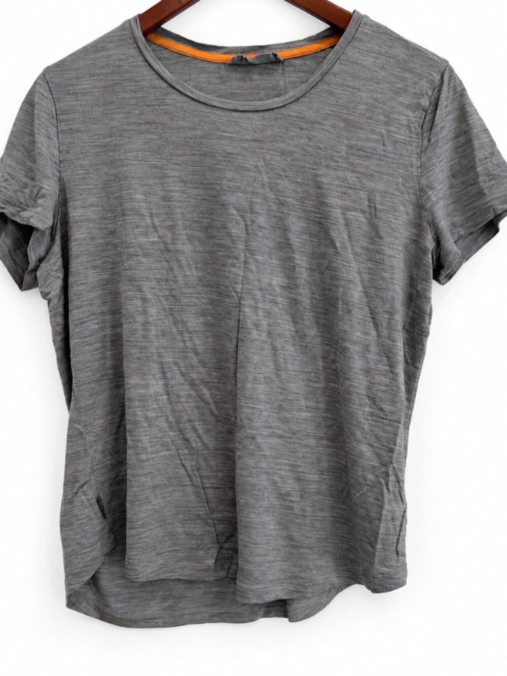 Icebreaker Womens Gray Heathered Cool Lite Short Sleeve T Shirt Large